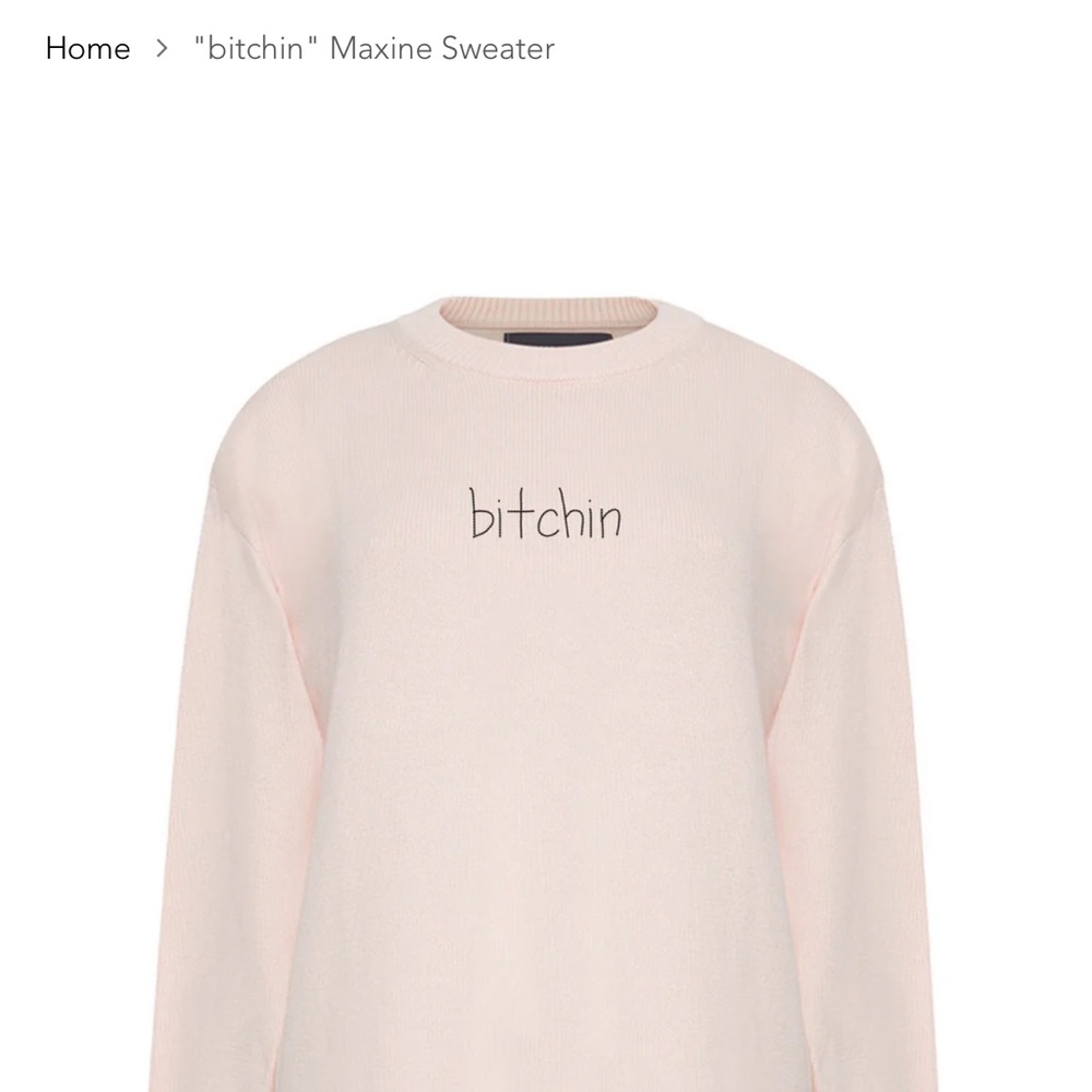 Lingua Franca NWOT - cotton cashmere -  Crewneck Sweater - pale pink